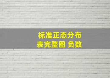 标准正态分布表完整图 负数